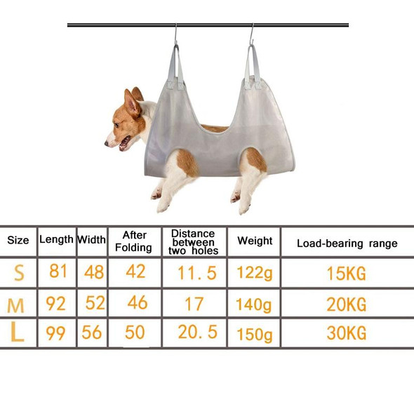 Small & Medium Pet Grooming Polyester Hanging Hammock, Size L(Grey)