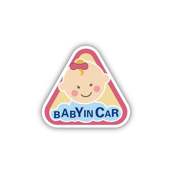 10 PCS There Is A Baby In The Car Stickers Warning Stickers Style: CT203 Baby P Girl Triangle Magnetic Stickers