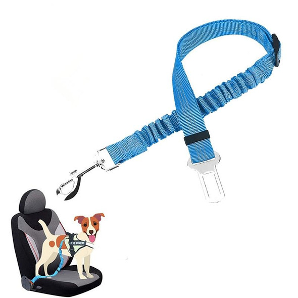 4 PCS Pet Car Seat Belt Telescopic Reflective Safety Rope(Light Blue)