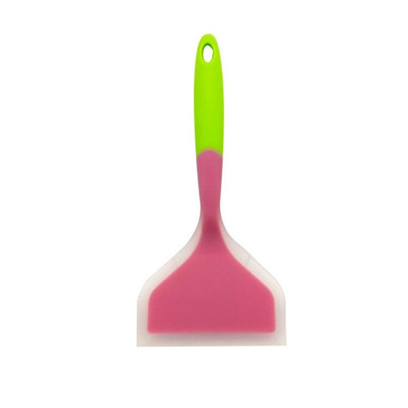 2 PCS Silicone Nonstick Spatula Wide Mouth Steak Pizza Spatula Kitchen Tool(Pink + Green)