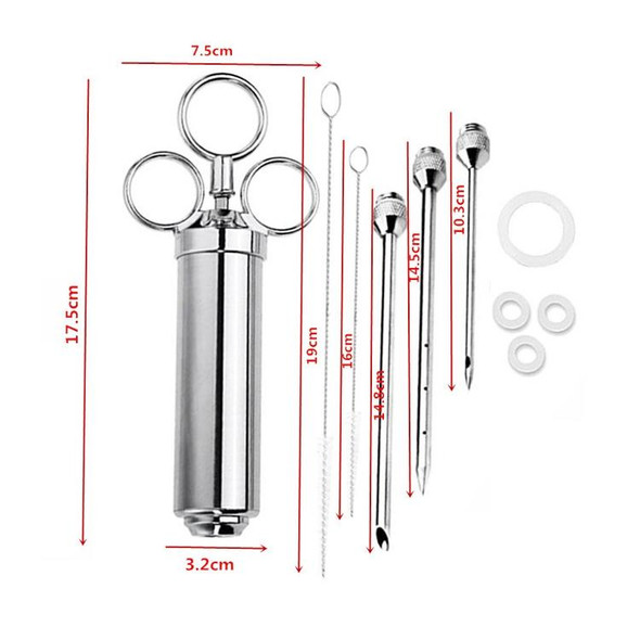 9 in 1 Stainless Steel Seasoning Turkey Syringe Kitchen Seasoning Syringe