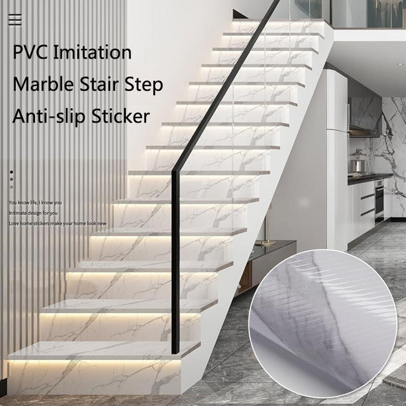 2 PCS PVC Imitation Marble Stair Step Anti-Slip Sticker Self-Adhesive Decorative Wall Sticker, Specification: Twill Style,100x18cm(FLT-004)