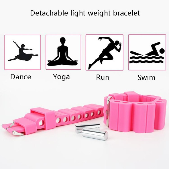 A Pair Outdoor Sports Running Fitness Yoga Load Bracelet Training Plus Heavy Silicone Wristband(White)