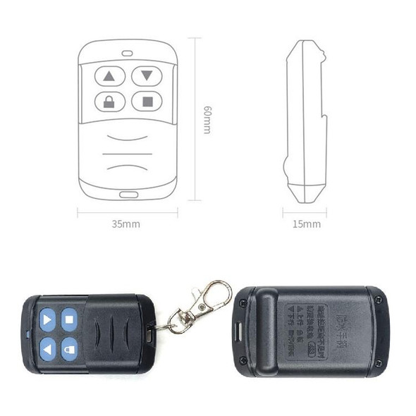 2 PCS Electric Roller Shutter Waterproof Copy Universal Remote Controller Garage Door Remote Control Key(433MHz)