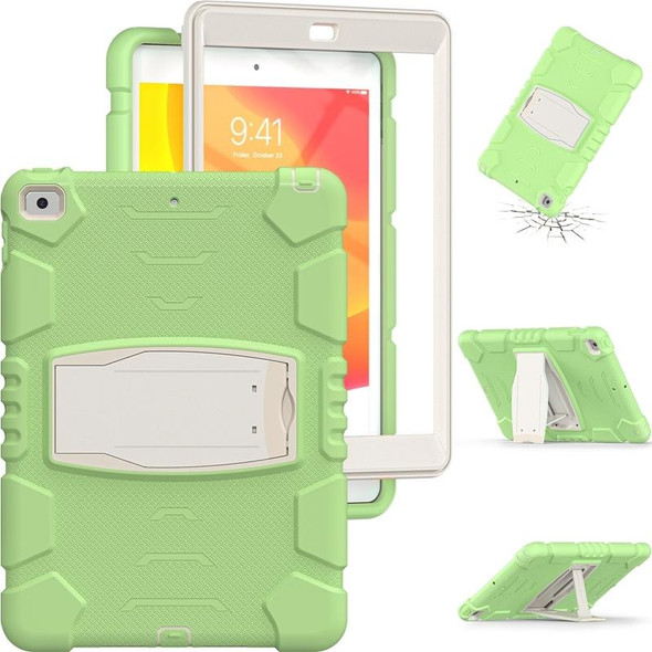 3-Layer Protection Screen Frame + PC + Silicone Shockproof Combination Case with Holder - iPad 10.2 2021 / 2020 / 2019(Matcha Green)