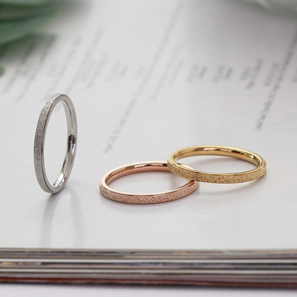 4 PCS Three Lifetimes Titanium Steel Couple Rings Very Fine Frosted Ring, Size: US Size 7(Rose Gold)