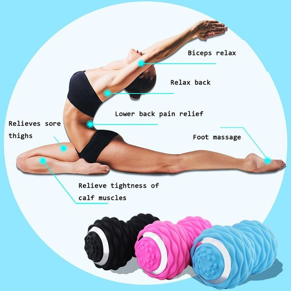 Massage Fitness Electric Silicone Massage Ball Muscle Relaxation Fascia Ball Peanut Shape Yoga Ball(Rose Red)