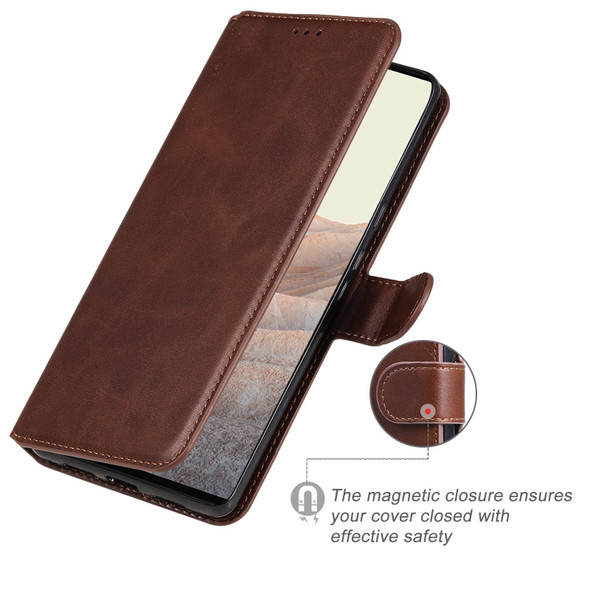 Classic Calf Texture PU + TPU Horizontal Flip Leatherette Case with Holder & Card Slots & Wallet - Google Pixel 6 Pro(Brown)