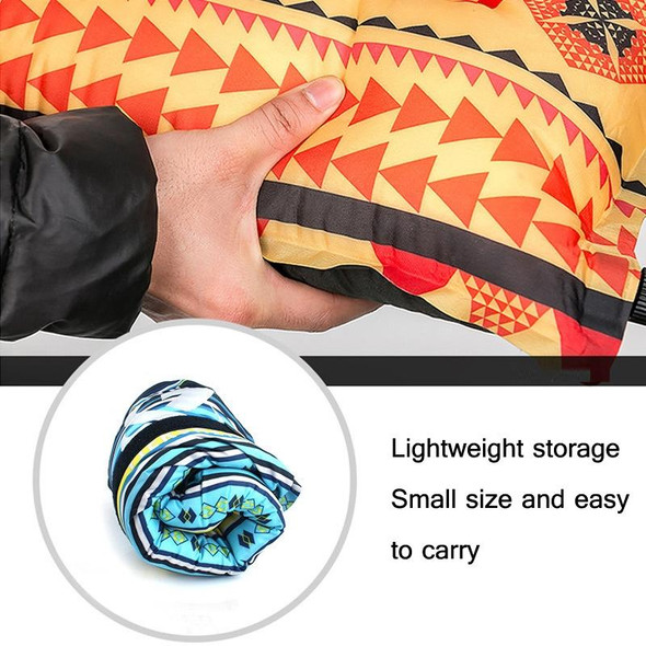 Portable Ethnic Style Automatic Inflatable Pillows Outdoor Camping Tent Camping Equipment Car Travel Pillows(Navy Blue Stripes)
