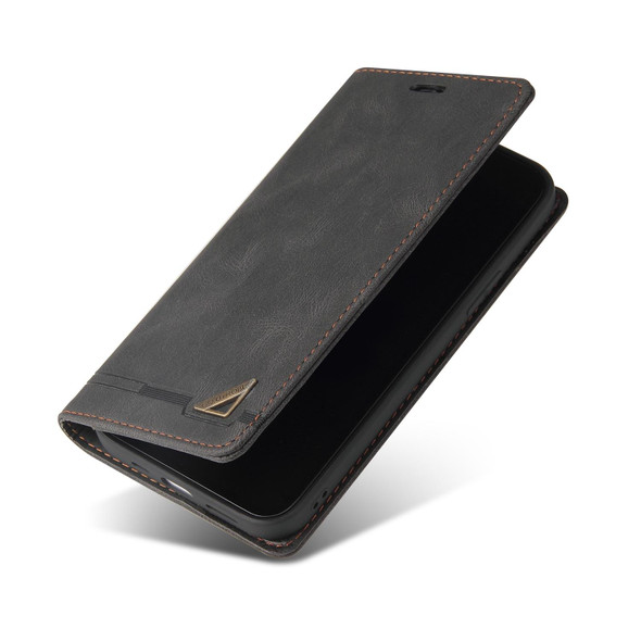 Skin Feel Anti-theft Brush Horizontal Flip Leather Case with Holder & Card Slots & Wallet - iPhone 13 mini(Black)