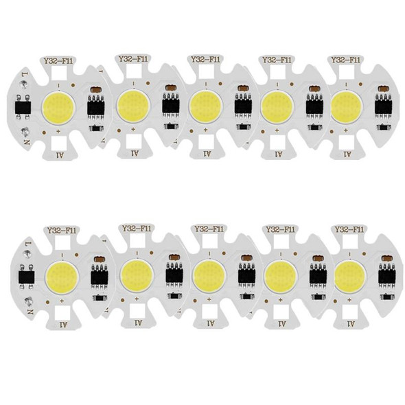 10 PCS COB LED Light Chip AC 220V LED Bulb Light Intelligent IC Driver Bulb Light DIY Spotlight Downlight Chip Outdoor Flood Light(7Wwarm white)