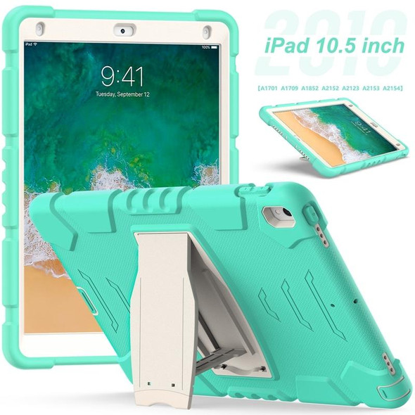 3-Layer Protection  Screen Frame + PC + Silicone Shockproof Combination Case with Holder - iPad Pro 10.5 (2019) / (2017)(Mint Green)