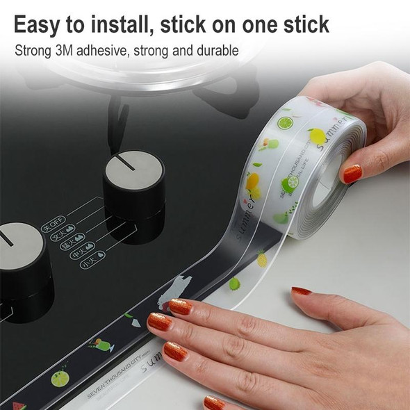 Kitchen Beauty Stitching Stickers Waterproof Mildew Proof Moisture Proof High Temperature Sticker(Simple Without Pattern)