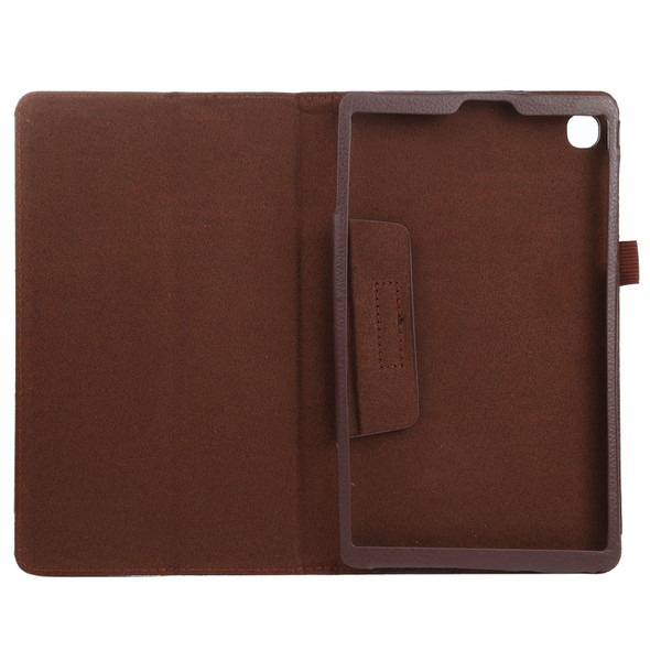 Samsung Galaxy Tab A7 Lite T220 / T225 Litchi Texture Solid Color Horizontal Flip Leather Case with Holder & Pen Slot(Brown)