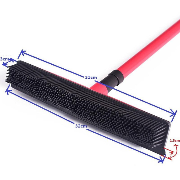 2 PCS Pet Carpet Hair Removal Broom Scraping Dust-free Hand-washing Mop Rubber Floor Brush