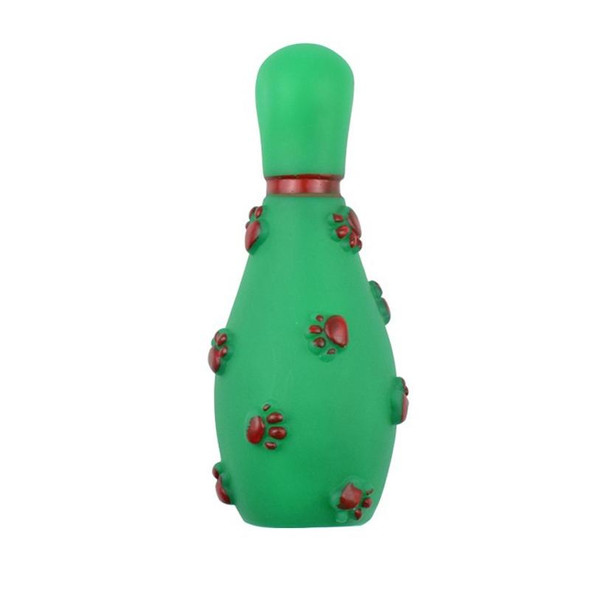 4 PCS Christmas Pet Footprints Bowling Ball Sounding Toy Dog Bite-Resistant Teething Vinyl Toy, Size 14.5x6cm(Green)