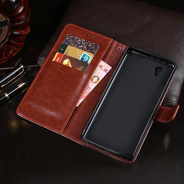 Alcatel 1 2021 idewei Crazy Horse Texture Horizontal Flip Leatherette Case with Holder & Card Slots & Wallet(Rose Red)