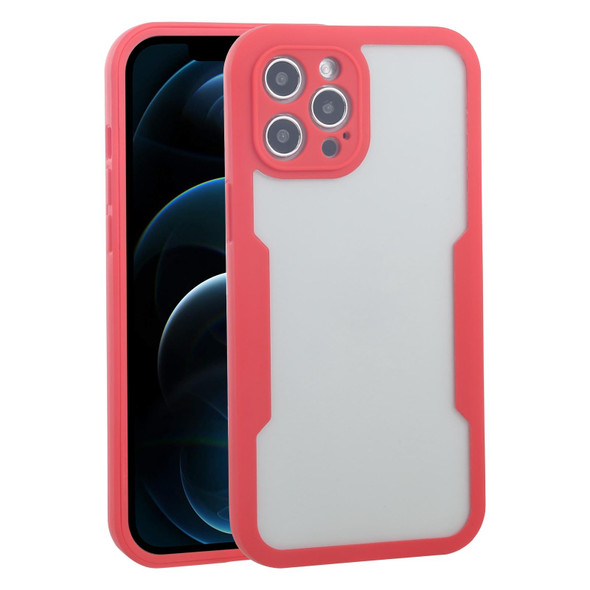 Acrylic + TPU 360 Degrees Full Coverage Shockproof Protective Case - iPhone 12 Pro Max(Red)