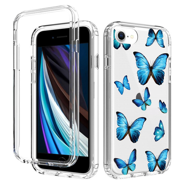 2 in 1 High Transparent Painted Shockproof PC + TPU Protective Case - iPhone 6s / 6(Blue Butterfly)