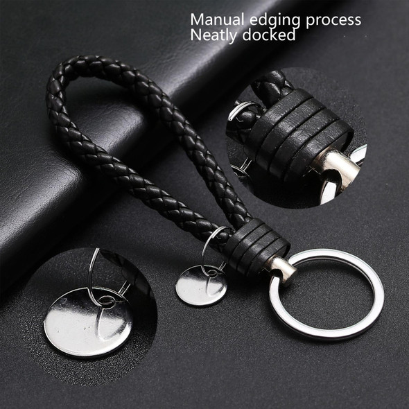 100 PCS Woven Leatherette Cord Keychain Car Pendant Leatherette Key Ring Baotou With Small Round Piece(Golden)