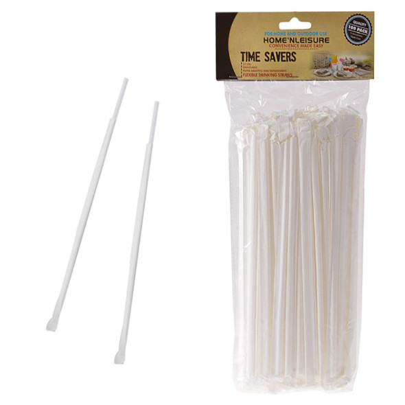 Flexible Straws Paper Wrapped 100-Piece