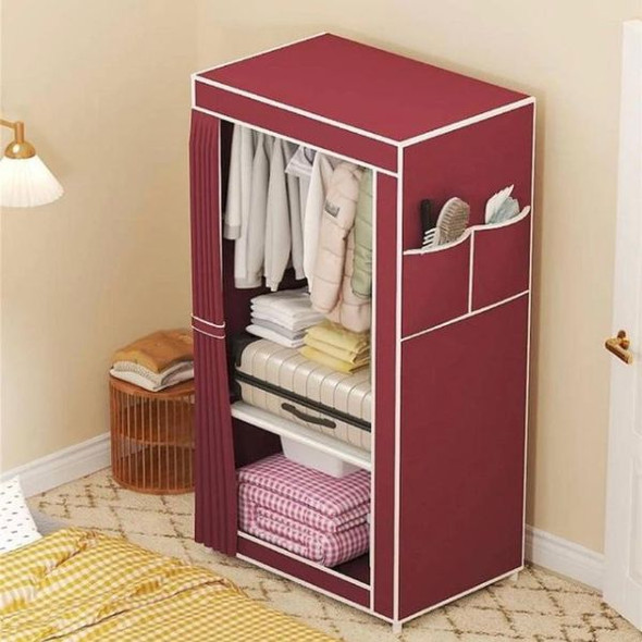 Portable Multipurpose Wardrobe Storage Rack with Shelves & Rod