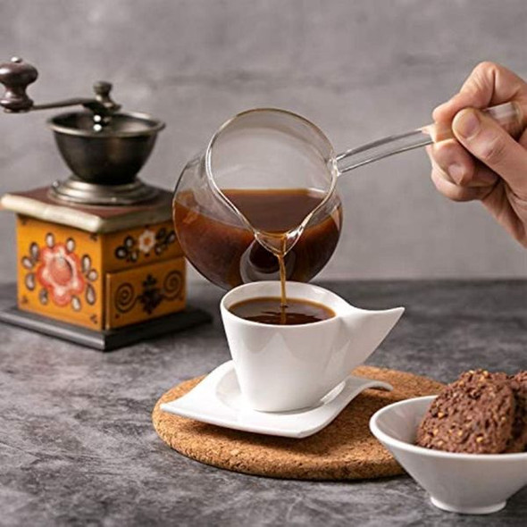 Heat-Resistant Turkish Glass Coffee Pot - 450ml Durable Design