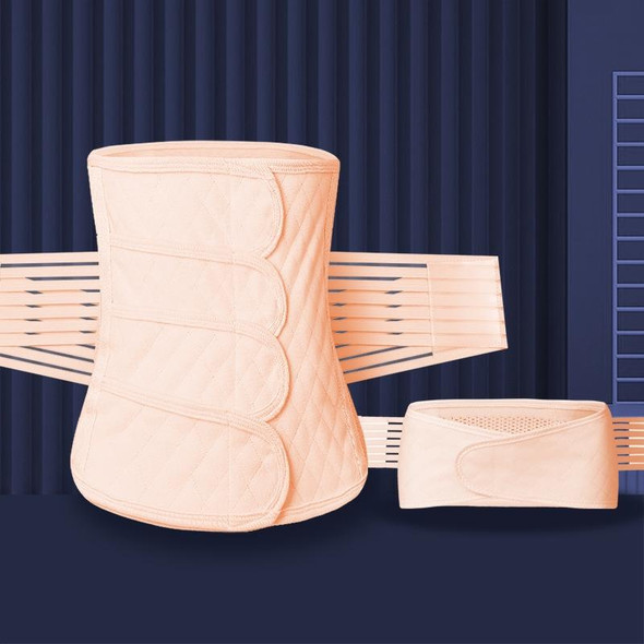 Postpartum Abdomen Belt Corset Belt Can Wear Elastic Abdomen Belt In All Seasons, Size: XL(Complexion Two-piece Set)
