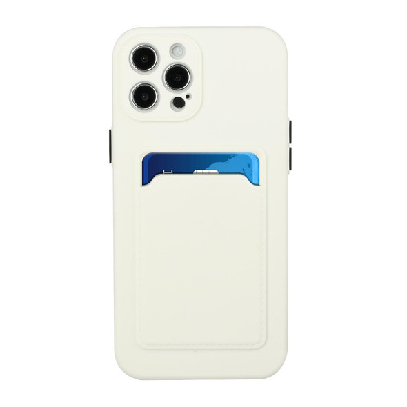 Card Slot Design Shockproof TPU Protective Case - iPhone 12 Pro(White)