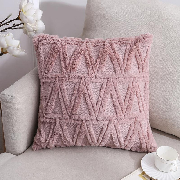 Double-Sided Plush Pillow Home Sofa Cushion Pillowcase, Size: 45x45cm Without Core(Pink Triangle)