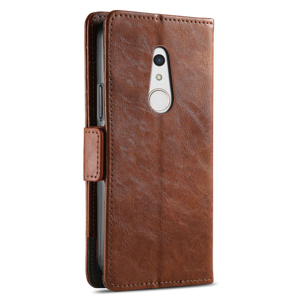 Arrows Be4 Plus F-41B CaseNeo Business Splicing Dual Magnetic Buckle Horizontal Flip PU Leatherette Case with Holder & Card Slots & Wallet(Brown)