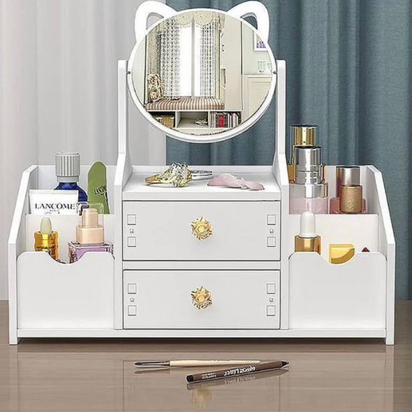 Cosmetic Makeup Organizer with Mirror