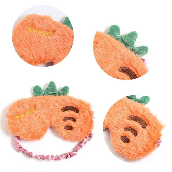 2 PCS Fruit Plush Eye Mask Cute Soft Girl Sleep Blackout Eye Mask(Carrot)