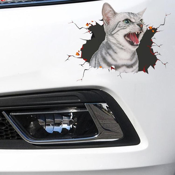 4 PCS 3D Simulation Animal Personality Car Stickers Glass Car Door Scratches Decorative Occlusion Stickers(Cat Style 4)