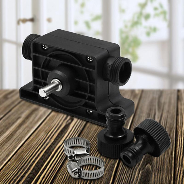 Portable Mini Water Pump Electric Drill Driven High Flow Oil Pump, Standard With Two Connectors(Black)