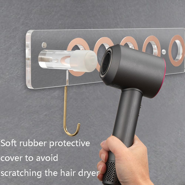 JD01 Punch-Free Hange Acrylic Hair Dryer Storage Bracket - Dyson Hair Dryer(Transparent)