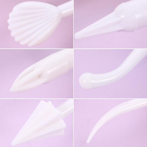 10 Sets Carving Pen Cake Fondant Carving Knife Making Cutting Tool 02030 Pink (OPP Bag Packaging)