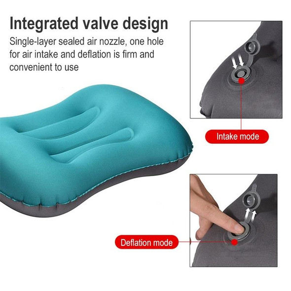 Outdoor Camping Trip Foldable Portable Inflatable Pillow Nap Waist Pillow, Specification:Press to Inflate(Double Ink Blue)