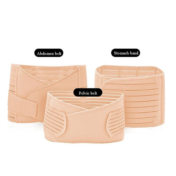 Three-Piece Abdomen Belt Set Elastic Postpartum Abdomen Belt Maternity Corset Belt Waist Belt - Caesarean Section, Size: XL(Enhanced Skin Tone)