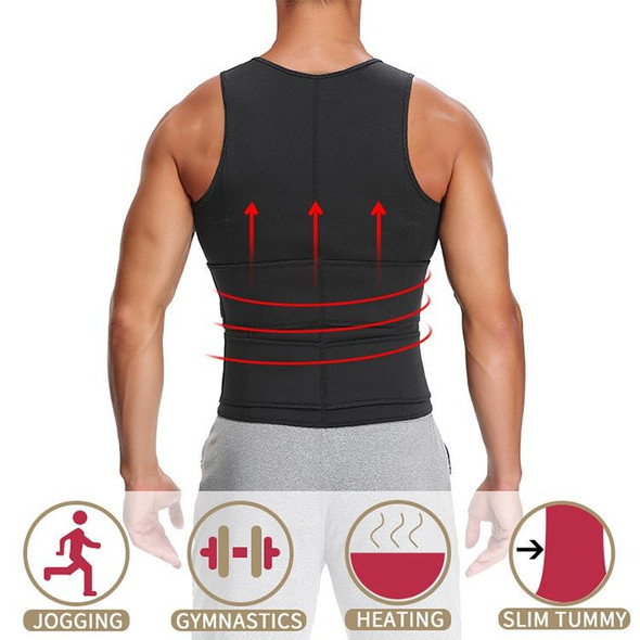 Neoprene Men Sport Body Shapers Vest Waist Body Shaping Corset, Size:XXL(Grey)