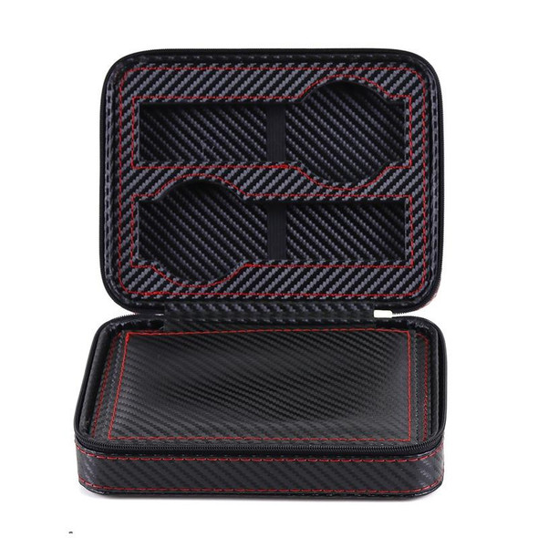 PU Leather Full Carbon Fiber Zipper Watch Bag Watch Storage Display Box, Style:  04 Watch Position