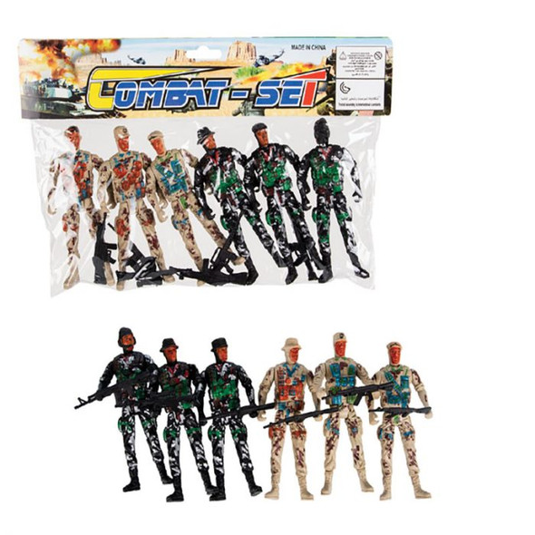 Combat Playset With 6 Soldier Figures & Accessories Per Pack