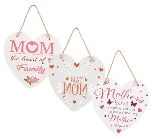 Wall Plaque Mom Heart 18cm