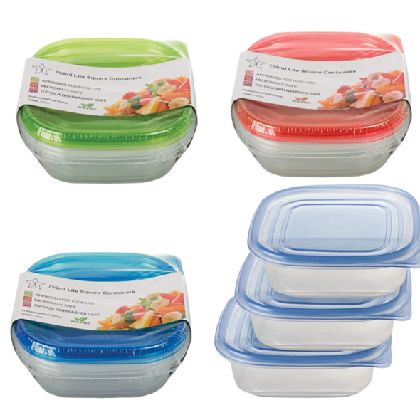 Food Storage Containers 750ml 3-Piece
