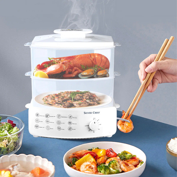 1500W Electric Food Steamer - 12L Capacity, Easy to Clean