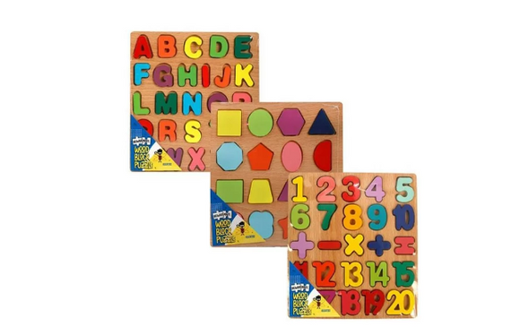 Educational Wood Block Puzzles 20cm x 20cm