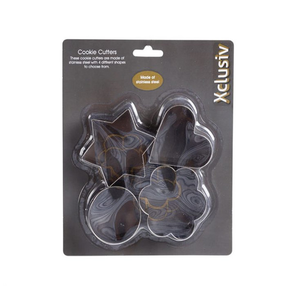 Cookie Cutters Stainless Steel Assorted 4 Pieces Per Pack