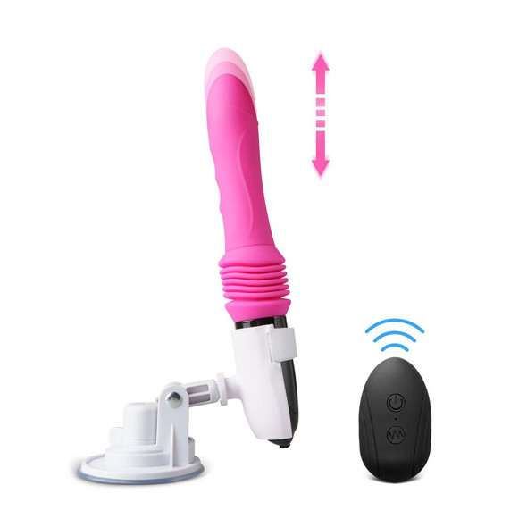 10 Speed Remote Control Silicone Vibrator with Thrusting & Base