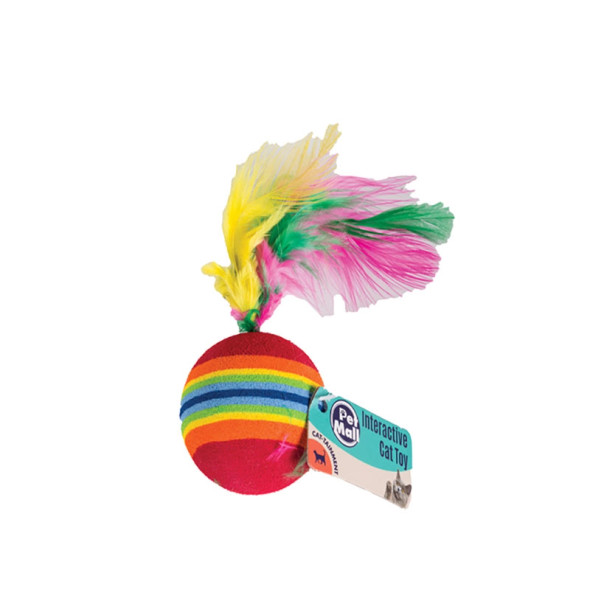 Cat Toy Ball with Feathers 3.5cm