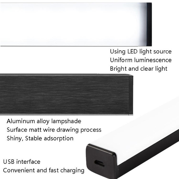 LED Human Body Induction Lamp Long Strip Charging Cabinet Lamp Strip, Size: 15cm(Silver and Warm Light)